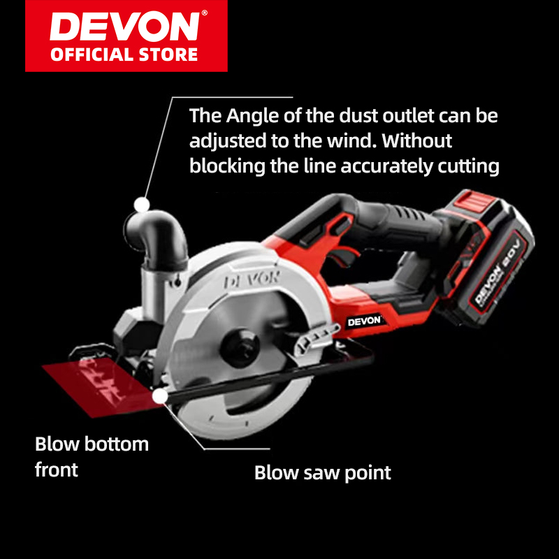 DEVON 20V LITHIUM-ION BRUSHLESS 140MM CIRCULAR SAW  With Battery & Charger