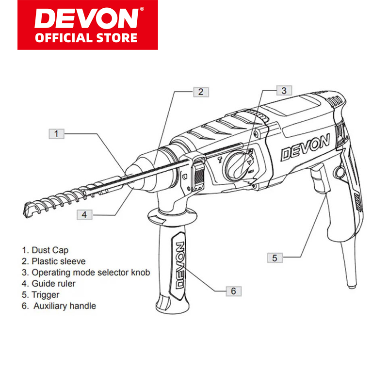 26MM ROTARY HAMMER 1107-26DRE 