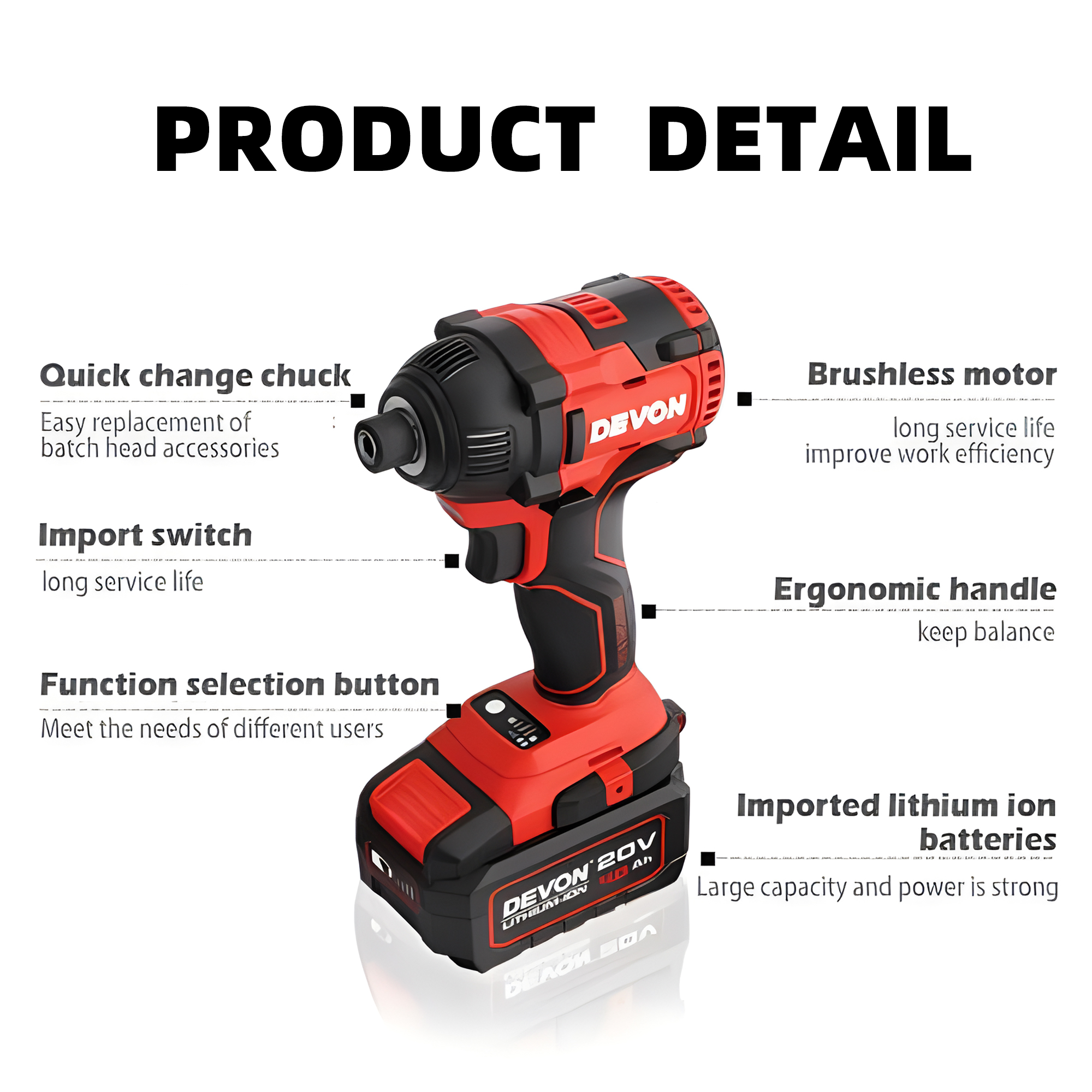 DEVON Impact Driver Cordless 5733-Li-20H  with battery