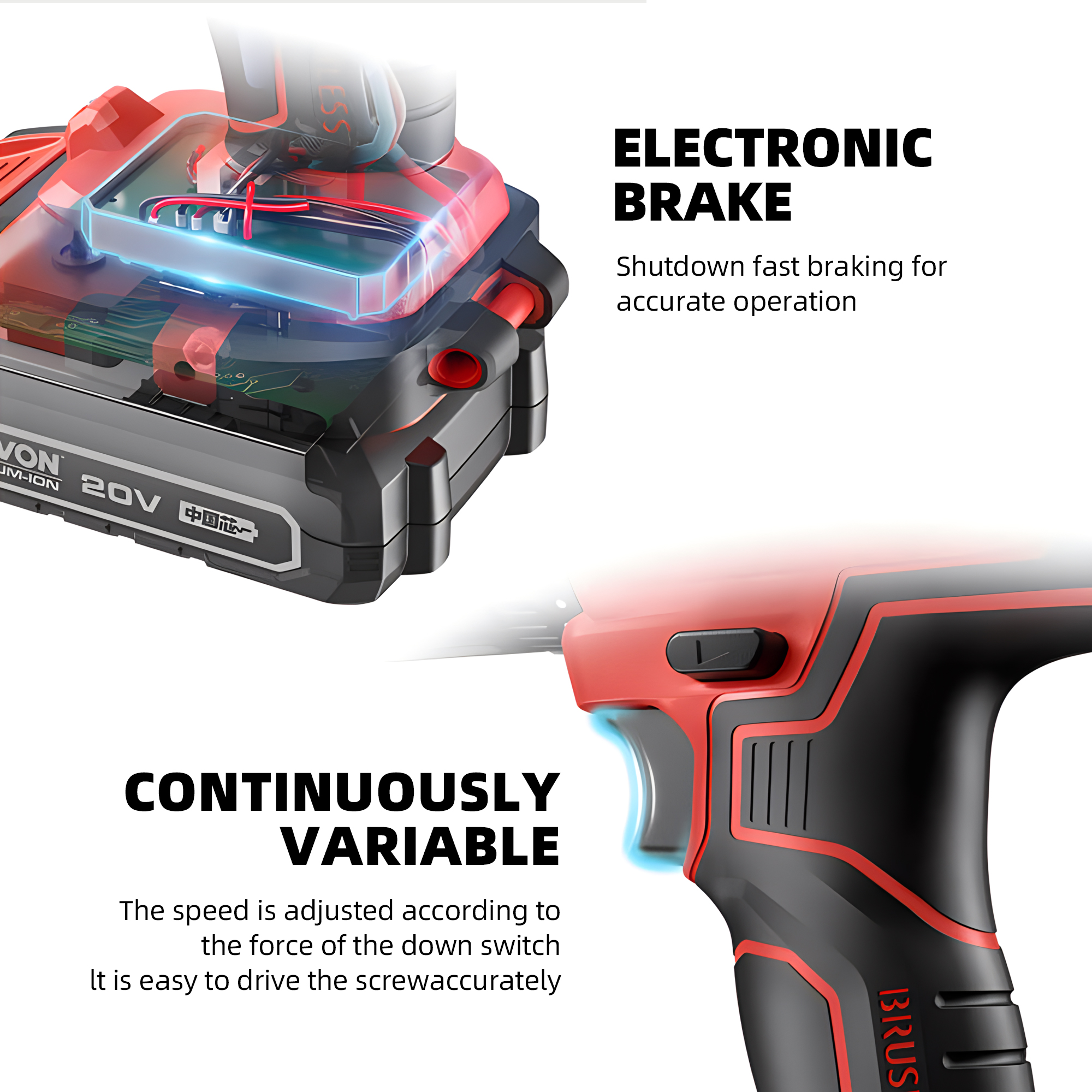 DEVON Driver Drill 5298 Cordless Lithium-ion 20V 