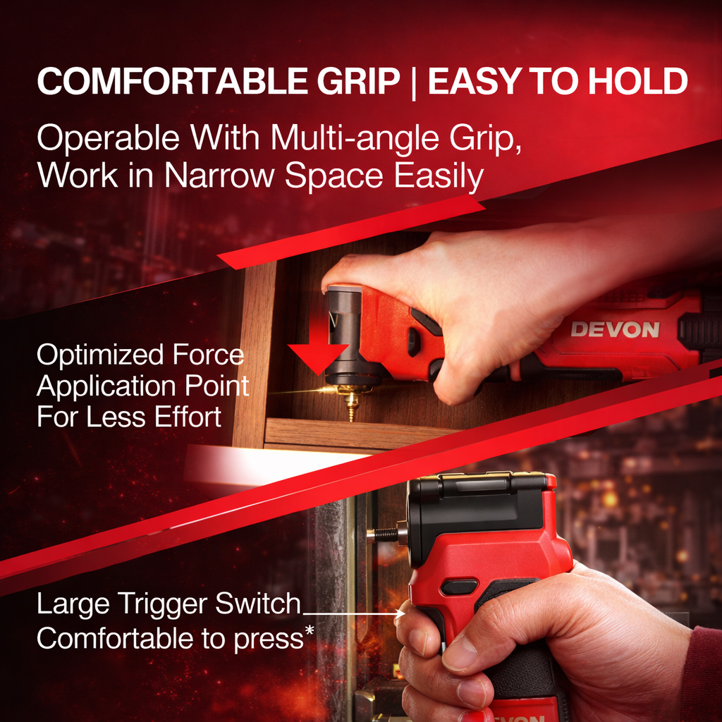 DEVON 5771-LI-12 Angle Impact Screwdriver | 12V Brushless Right Angle Impact Driver