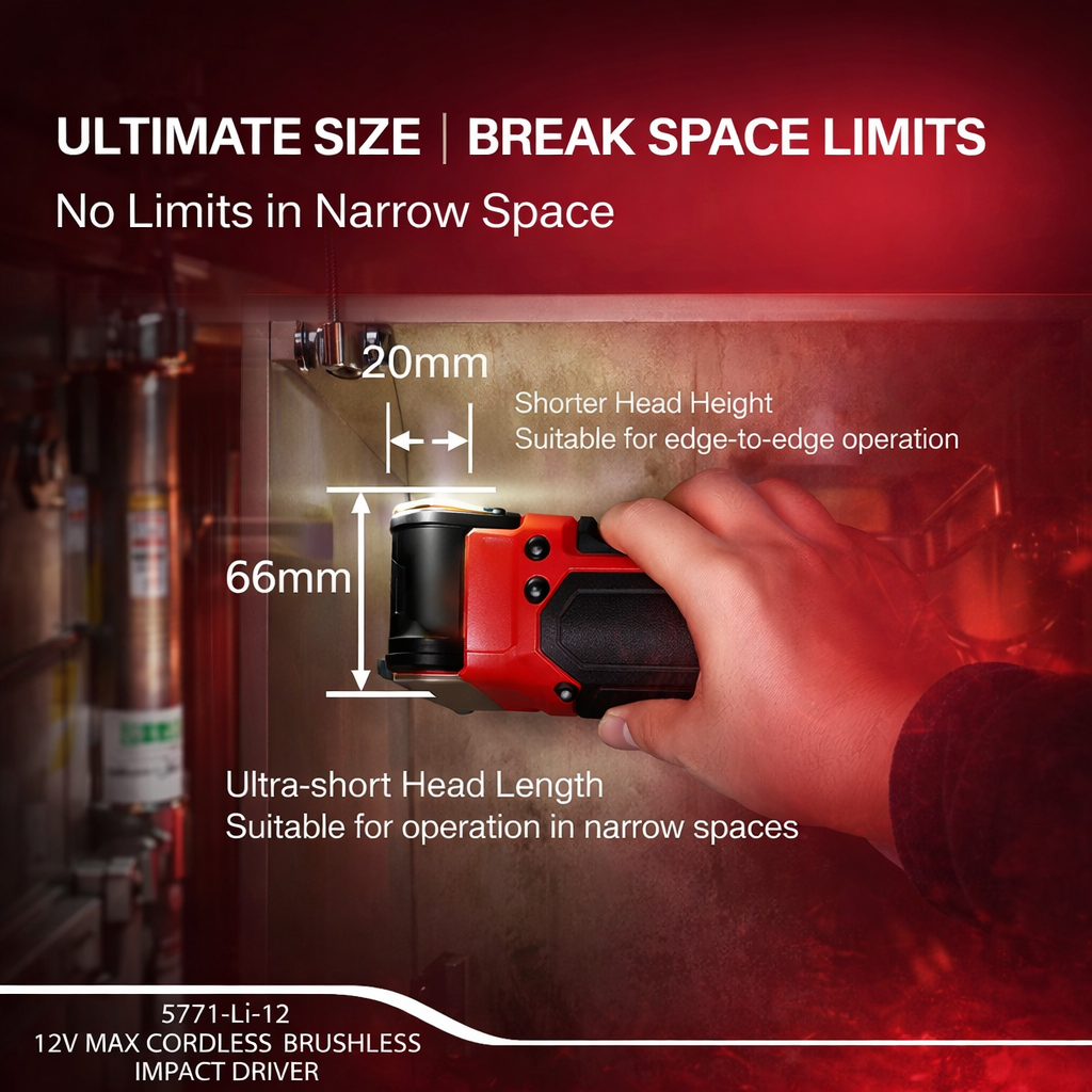 DEVON 5771-LI-12 Angle Impact Screwdriver | 12V Brushless Right Angle Impact Driver