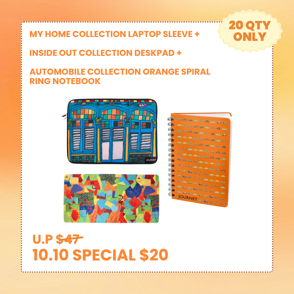 [10.10 FLASH SALE] MY HOME COLLECTION LAPTOP SLEEVE + INSIDE OUT COLLECTION DESKPAD + AUTOMOBILE COLLECTION ORANGE SPIRAL RING NOTEBOOK