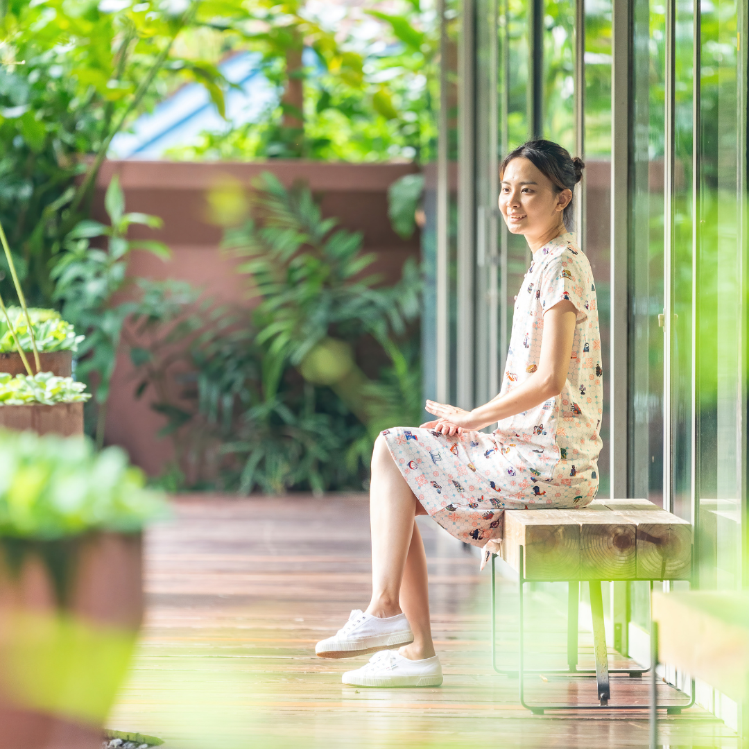 SG60 THREADS OF SINGAPORE COLLECTION - TEAL CHEONGSAM DRESS