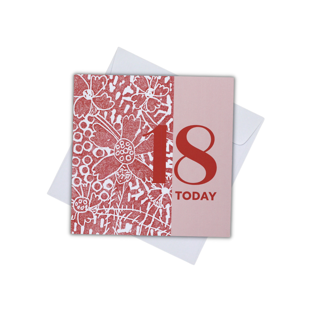 CARD - 18 TODAY (WILDFLOWERS)