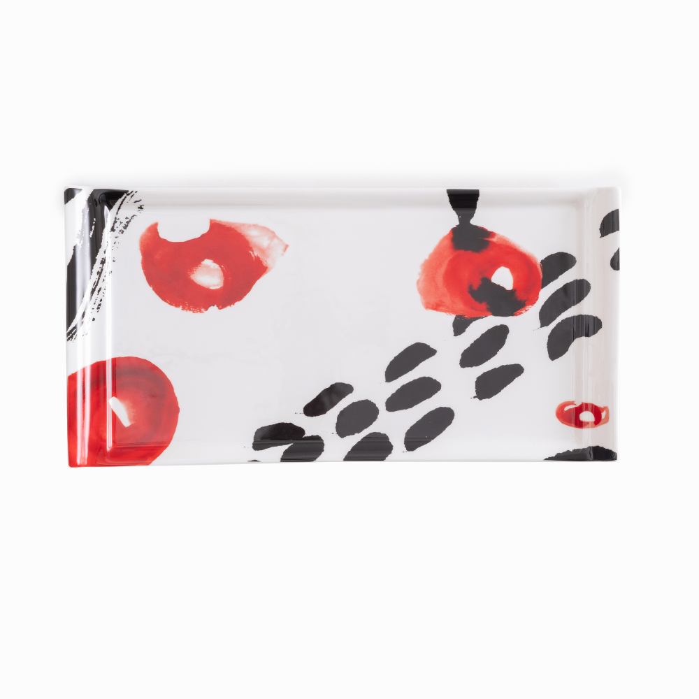 ORIENTAL SYMPHONY COLLECTION - 13"  RECTANGULAR BONE CHINA PLATE