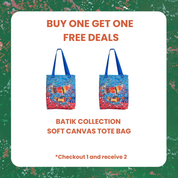 [CHRISTMAS BOGO DEAL 1+1] BATIK COLLECTION - SOFT CANVAS TOTE BAG