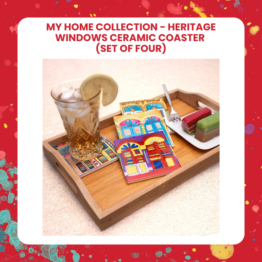MY HOME COLLECTION -  HERITAGE WINDOWS CERAMIC COASTER (SET OF FOUR)