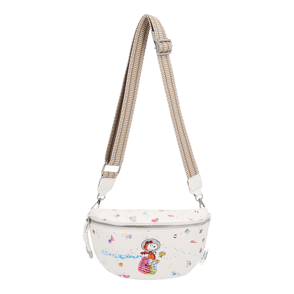 GALACTIC PLAYGROUND COLLECTION - SNOOPY & WOODSTOCK CROSSBODY BAG (WHITE)