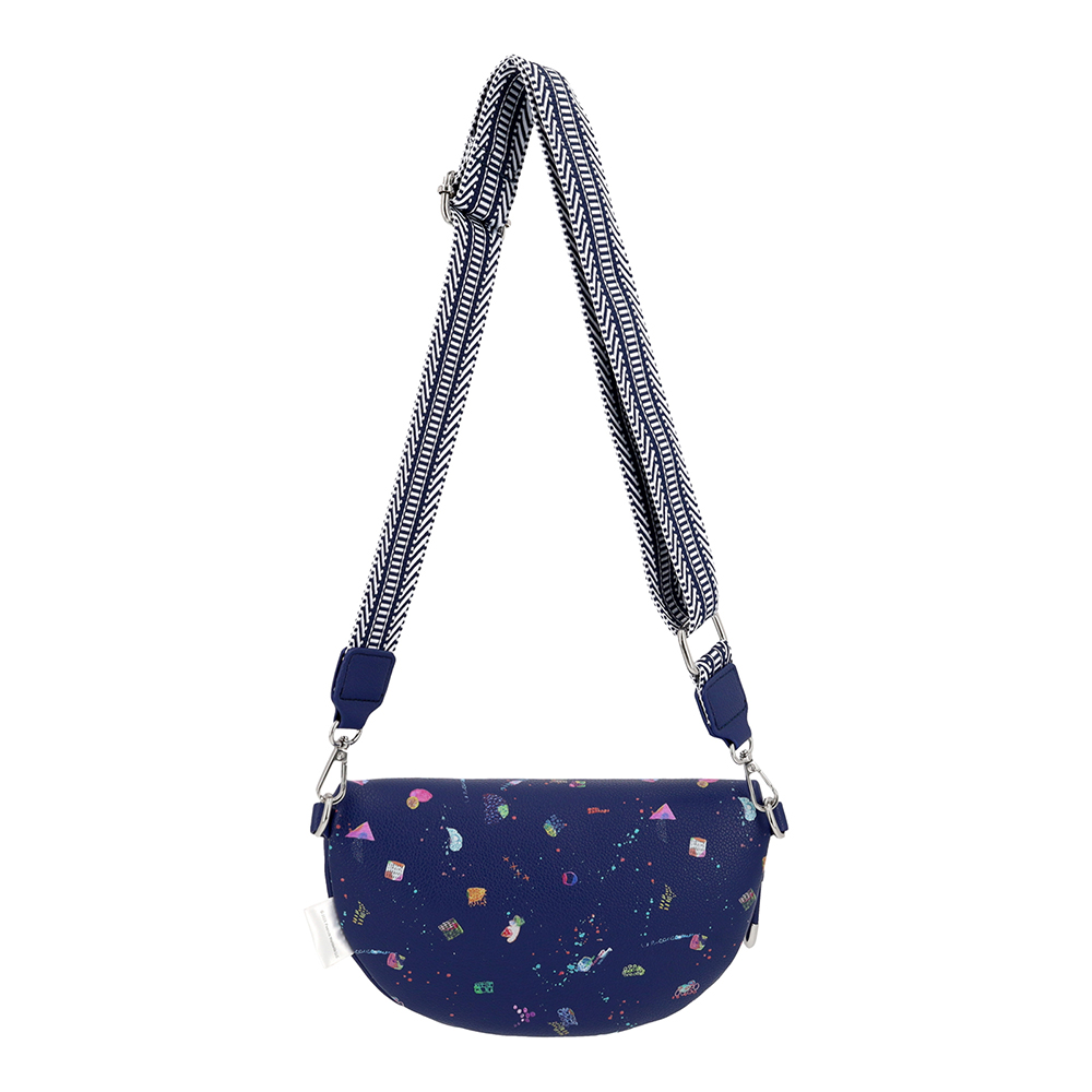 GALACTIC PLAYGROUND COLLECTION - SNOOPY & WOODSTOCK CROSSBODY BAG (NAVY BLUE)