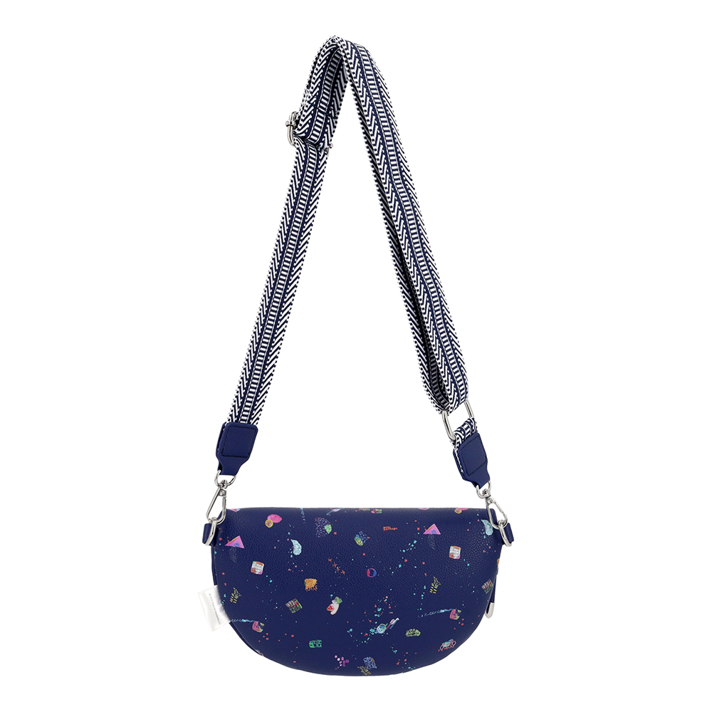 GALACTIC PLAYGROUND COLLECTION - SNOOPY & WOODSTOCK CROSSBODY BAG (NAVY BLUE)