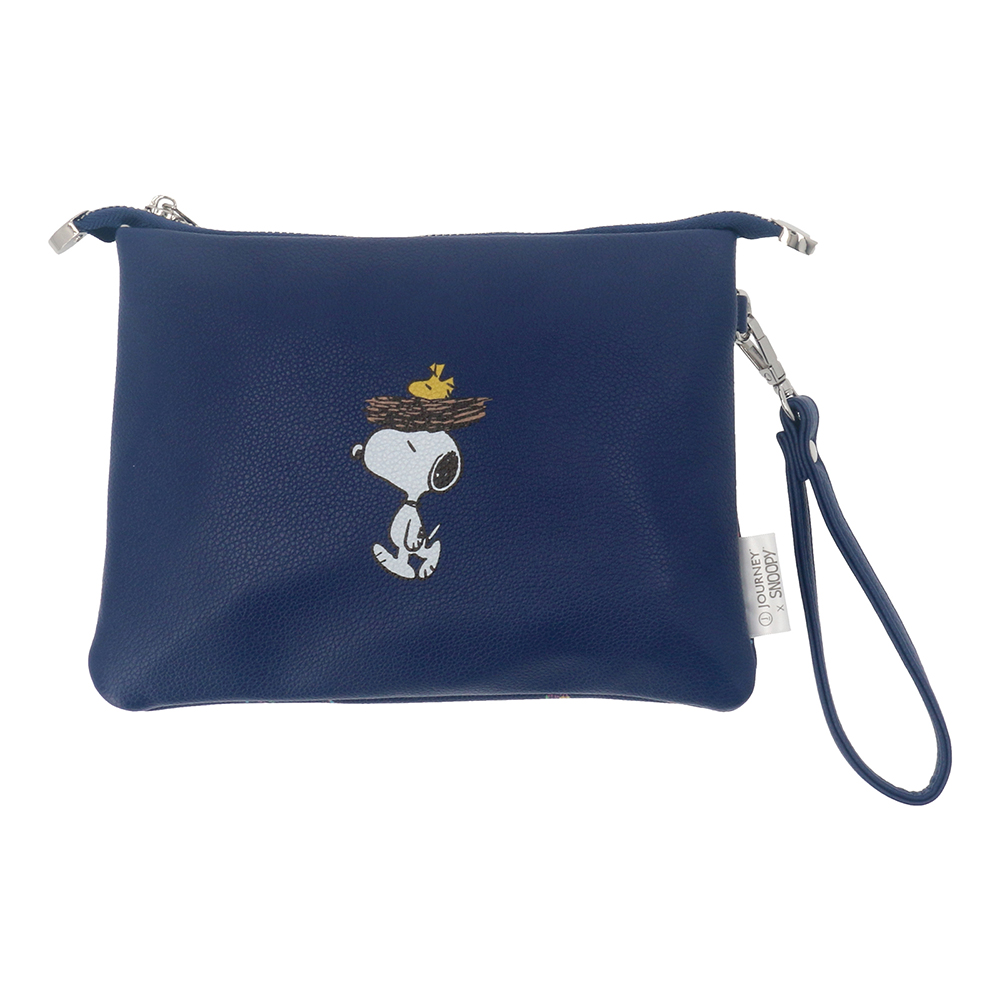 GALACTIC PLAYGROUND COLLECTION - SNOOPY & WOODSTOCK WRISTLET POUCH (NAVY BLUE)