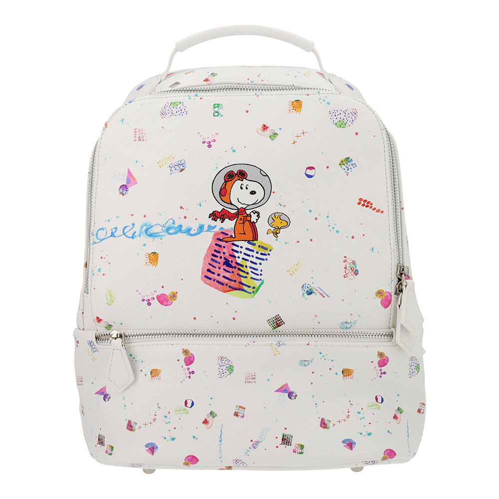 GALACTIC PLAYGROUND COLLECTION - SNOOPY & WOODSTOCK SMALL BACKPACK (WHITE)
