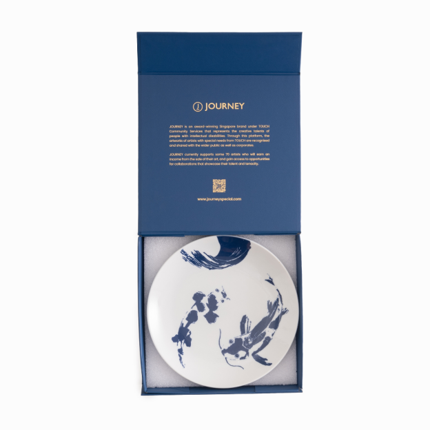 BLUE KOI PORCELAIN PLATE