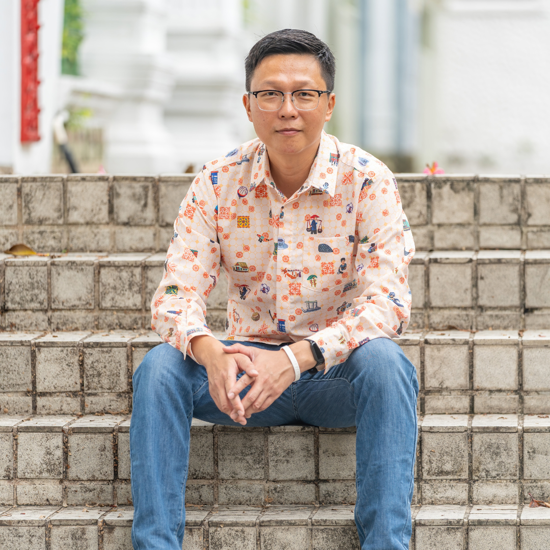 SG60 THREADS OF SINGAPORE COLLECTION - ORANGE LONG SLEEVE MEN'S SHIRT