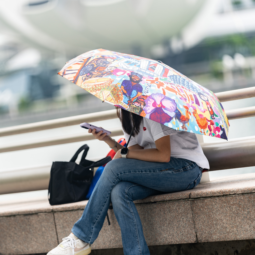 THREADS OF SINGAPORE COLLECTION - COMPACT UMBRELLA