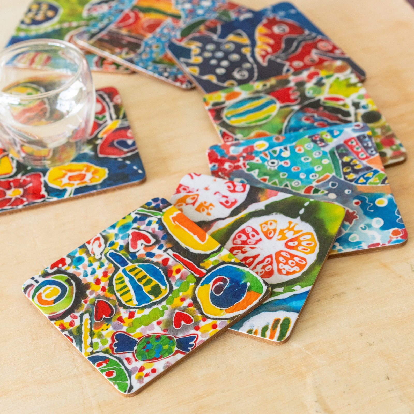 BATIK COLLECTION – CORK COASTER (SET OF EIGHT)