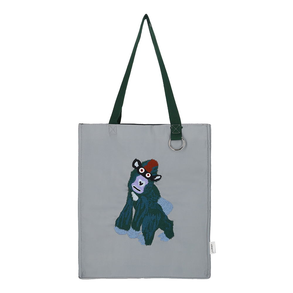 (JOURNEY LUXE) WILD WITHIN COLLECTION - CHIMPANZEE EMBROIDERY TOTE BAG