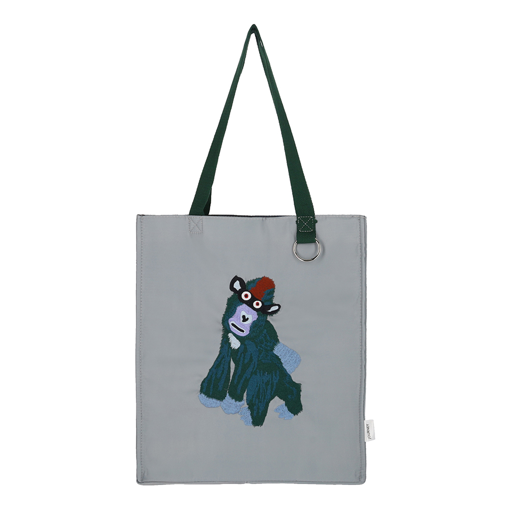 (JOURNEY LUXE) WILD WITHIN COLLECTION - CHIMPANZEE EMBROIDERY TOTE BAG