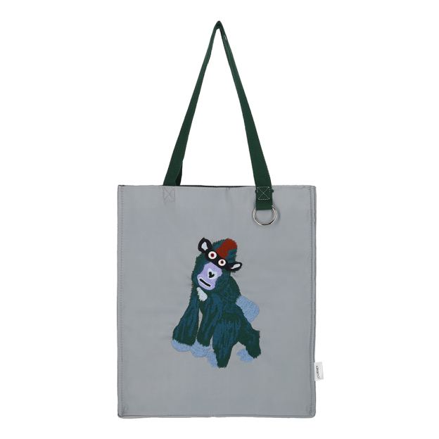 (JOURNEY LUXE) WILD WITHIN COLLECTION - CHIMPANZEE EMBROIDERY TOTE BAG