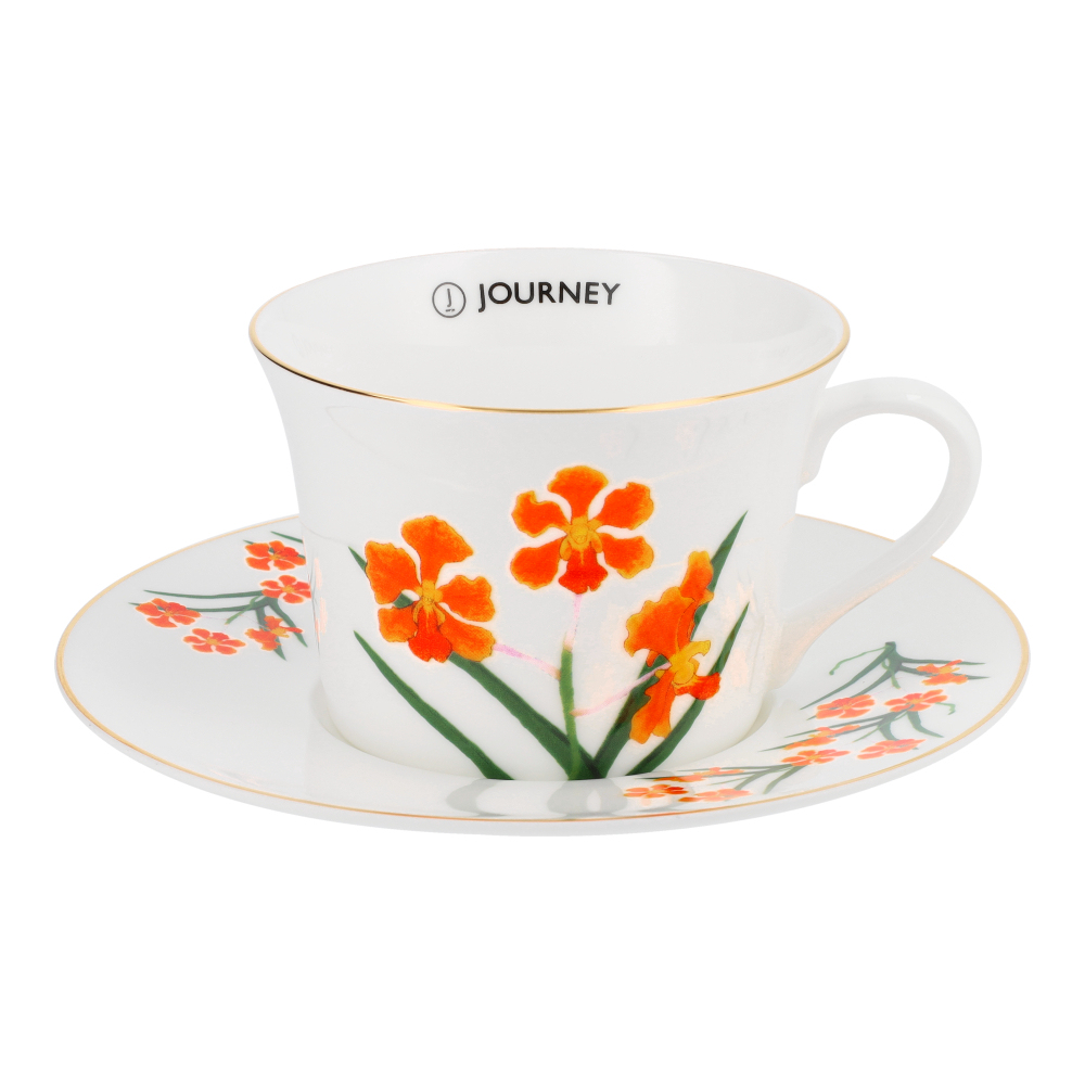 PAPILIONANDA ORCHID WHITE - BONE CHINA CUP AND SAUCER