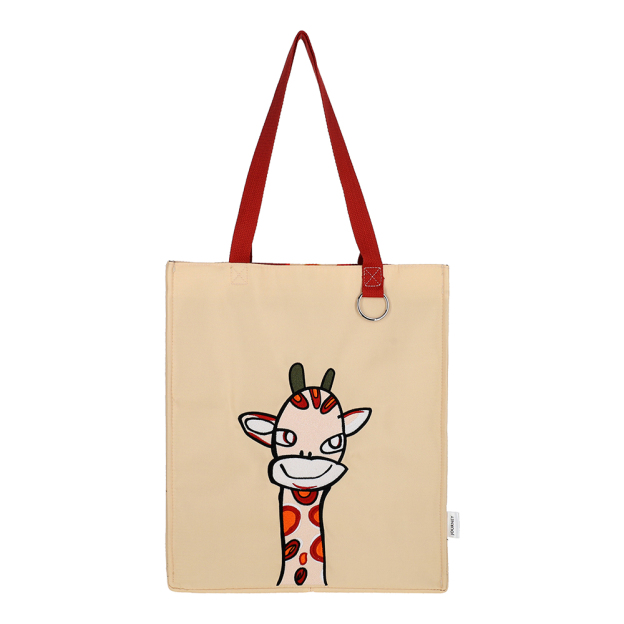 (JOURNEY LUXE) WILD WITHIN COLLECTION - GIRAFFE EMBROIDERY TOTE BAG
