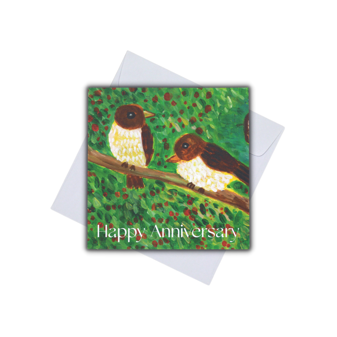 CARD - (2) HAPPY ANNIVERSARY (SINGAPORE BIRDS)