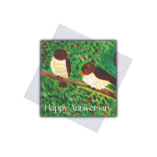 CARD - (2) HAPPY ANNIVERSARY (SINGAPORE BIRDS)