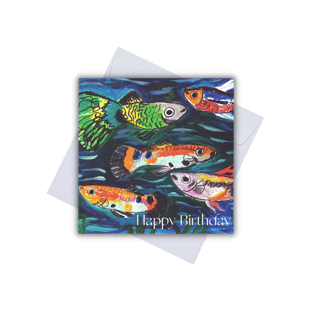CARD - HAPPY BIRTHDAY (FISHES)