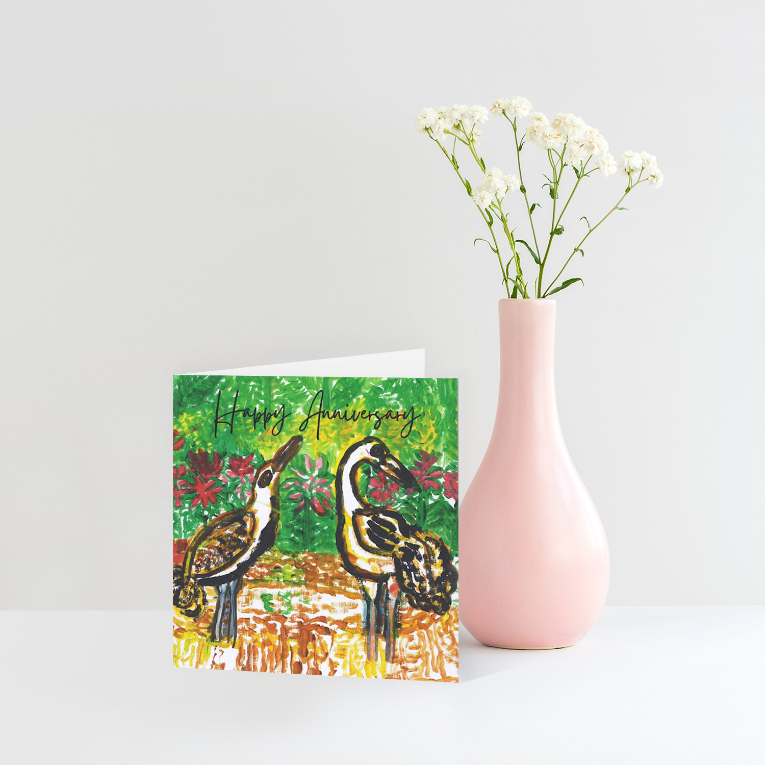 CARD - (1) HAPPY ANNIVERSARY (SINGAPORE BIRDS)