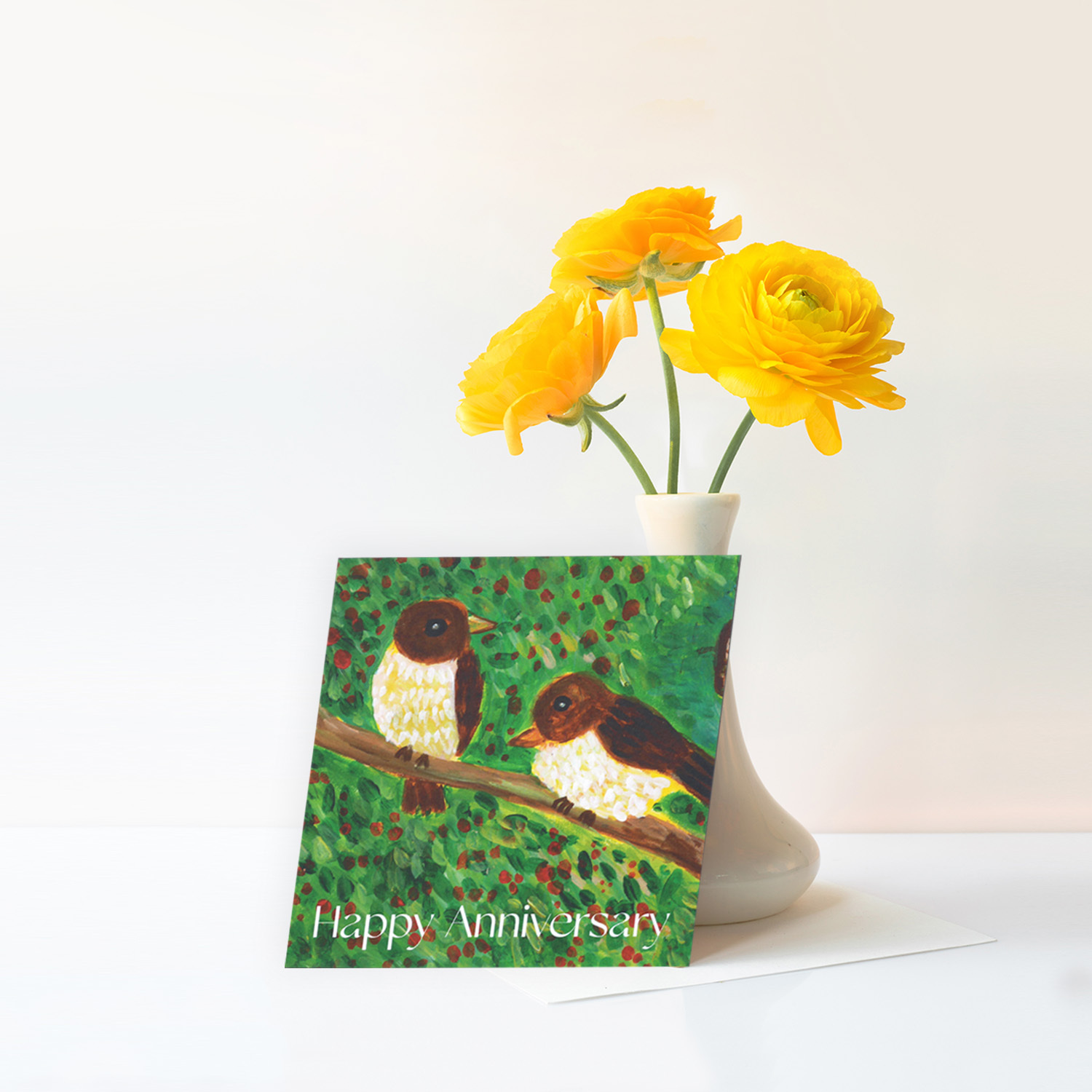 CARD - (2) HAPPY ANNIVERSARY (SINGAPORE BIRDS)