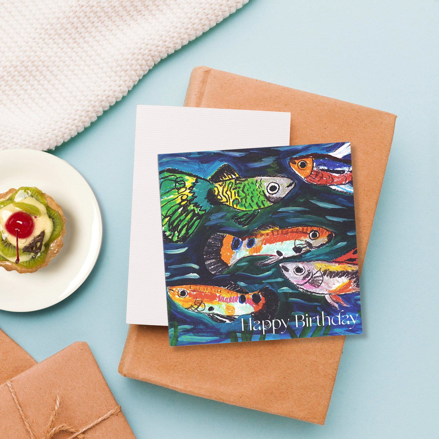 CARD - HAPPY BIRTHDAY (FISHES)
