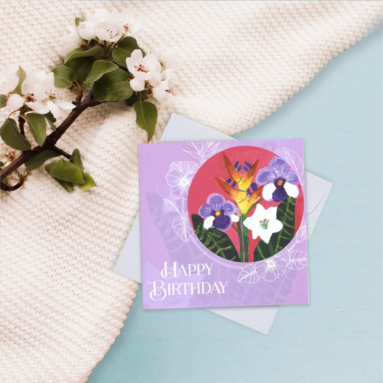 CARD - HAPPY BIRTHDAY (FLORAL BLOOMS)