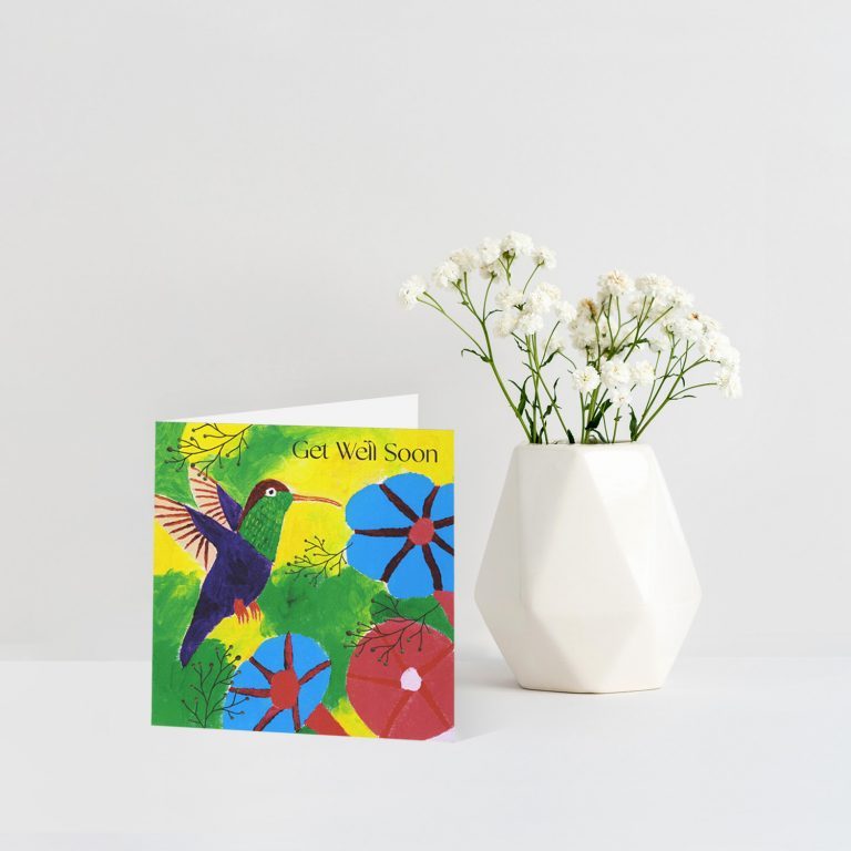 CARD - GET WELL SOON (HUMMINGBIRD)