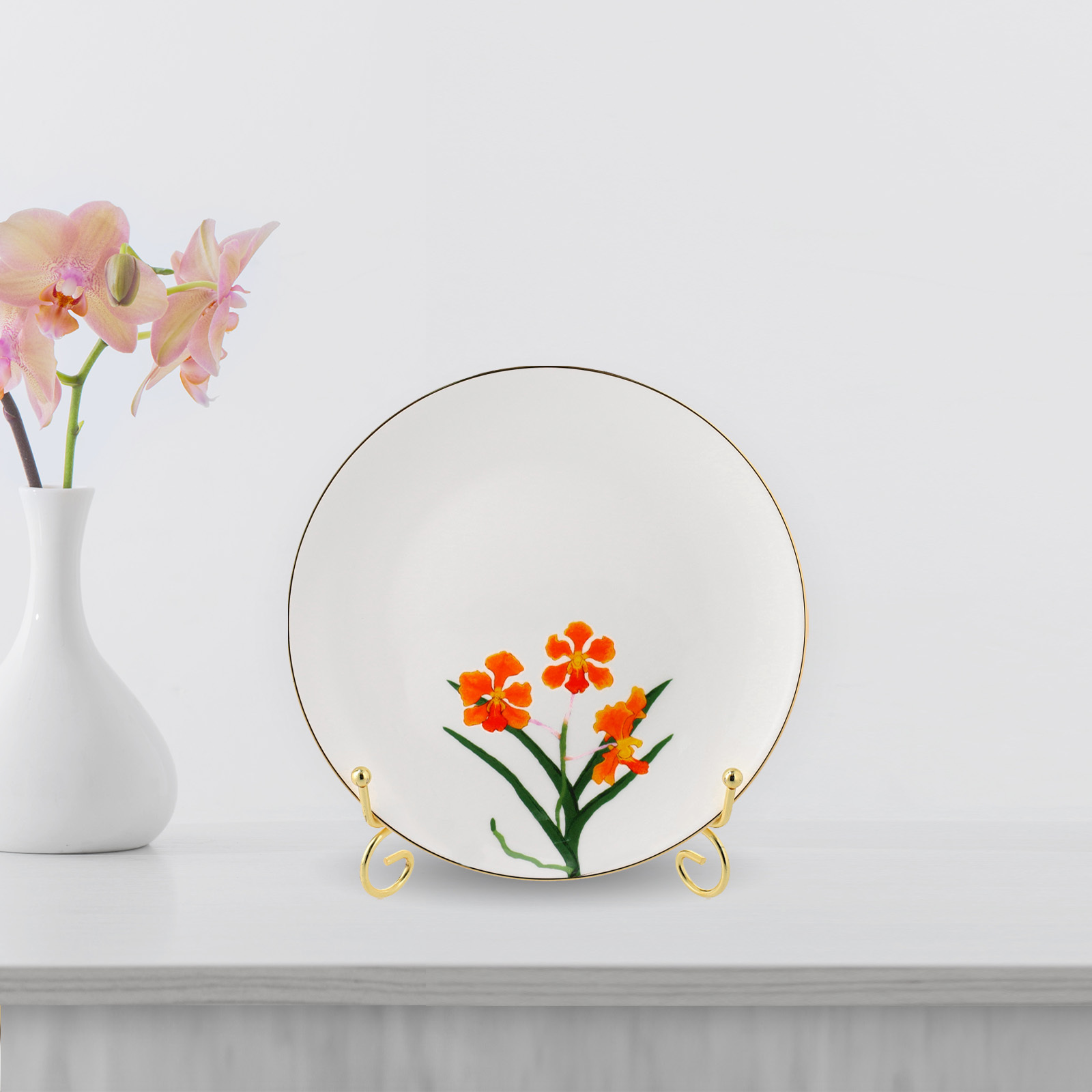 PAPILIONANDA ORCHID WHITE - BONE CHINA PLATE