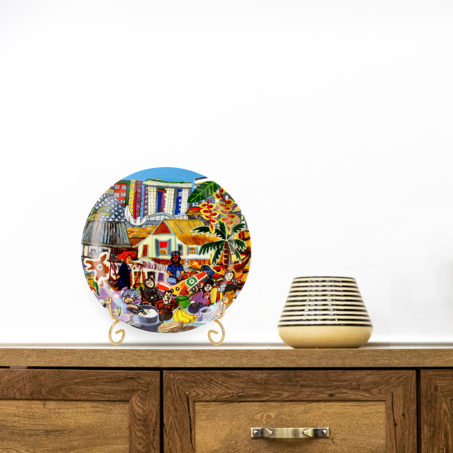 THREADS OF SINGAPORE COLLECTION - BONE CHINA PLATE