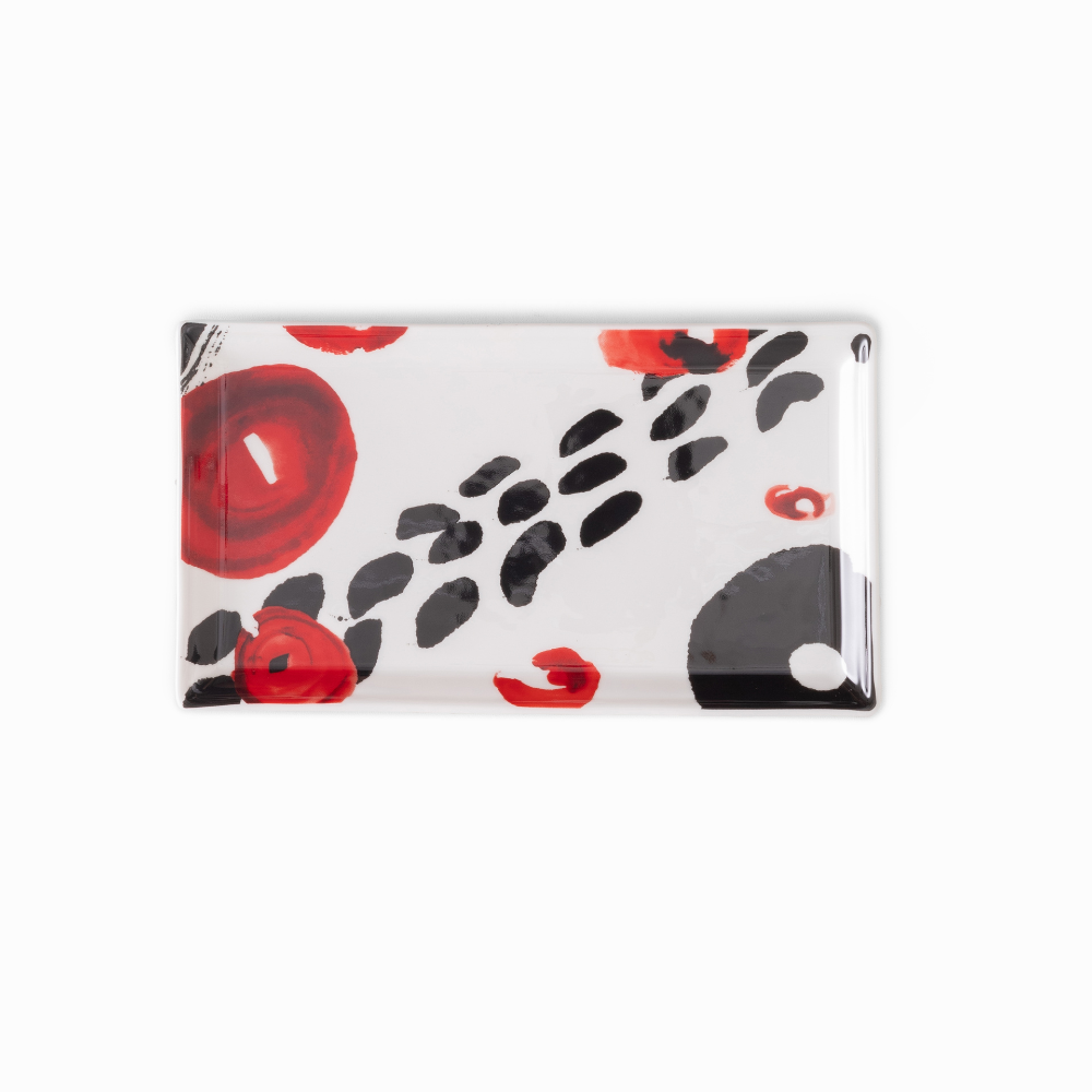 ORIENTAL SYMPHONY COLLECTION - 8"  RECTANGULAR BONE CHINA PLATE