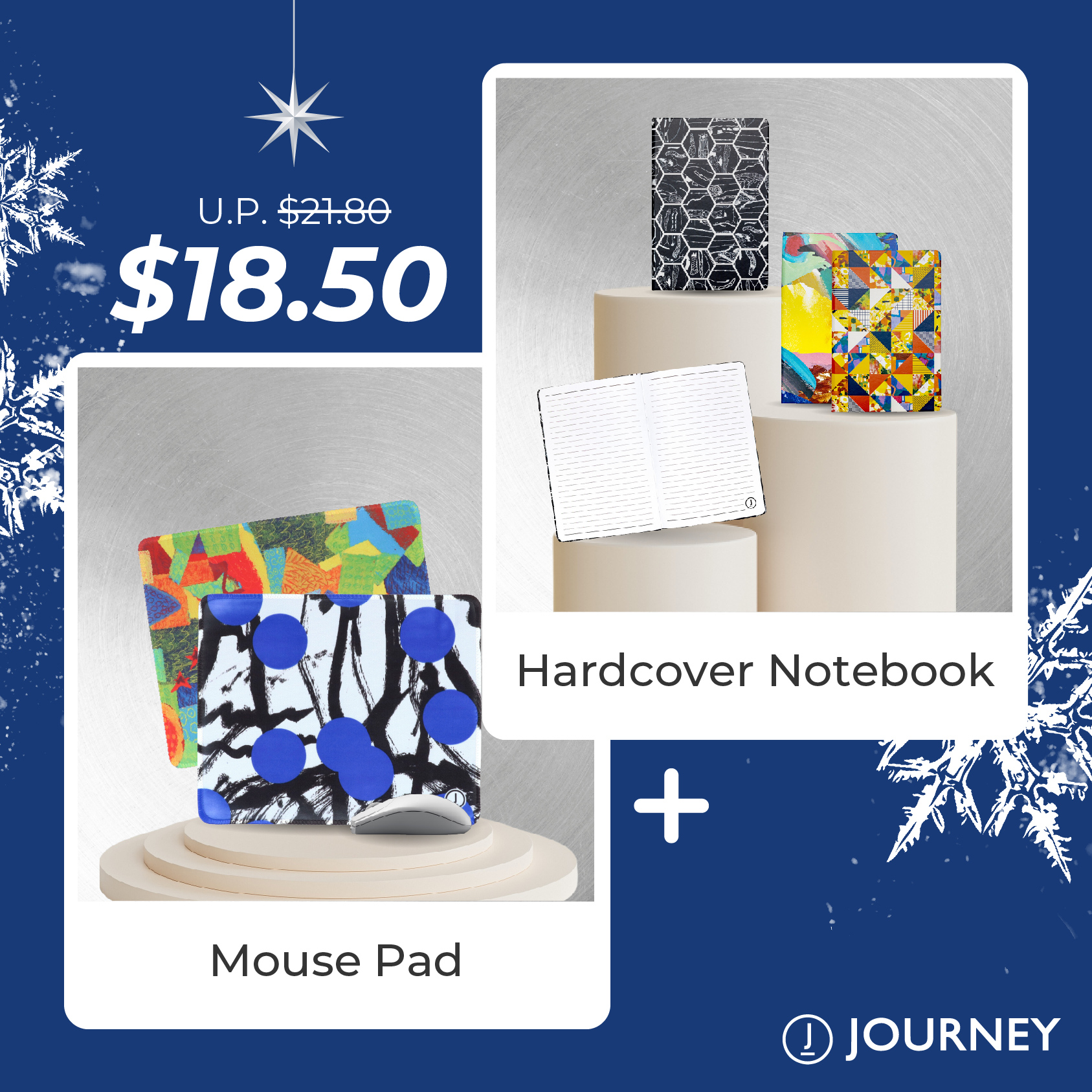 [CHRISTMAS BUNDLE] MOUSE PAD & HARD COVER NOTE BOOK