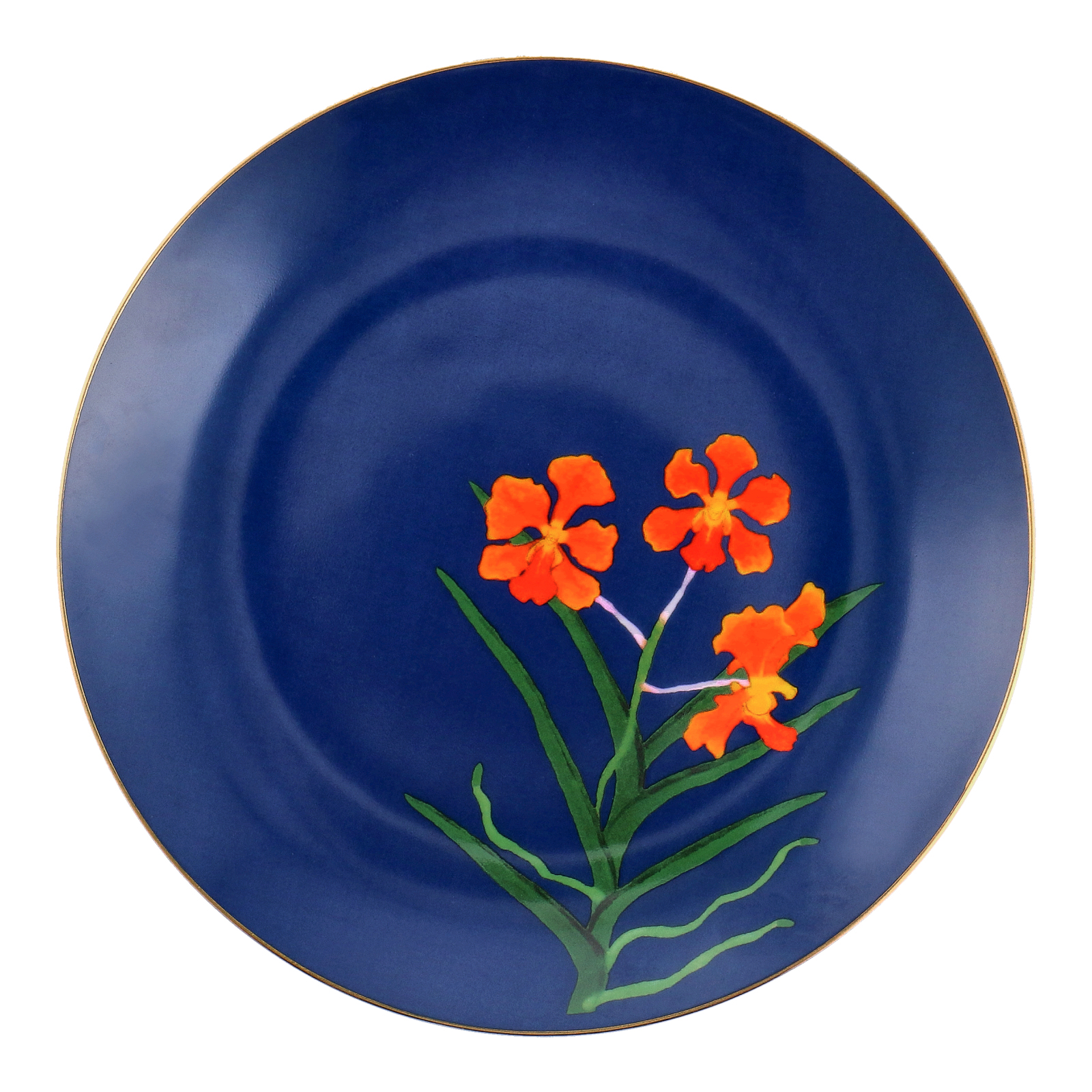 PAPILIONANDA ORCHID ROYAL BLUE - BONE CHINA PLATE