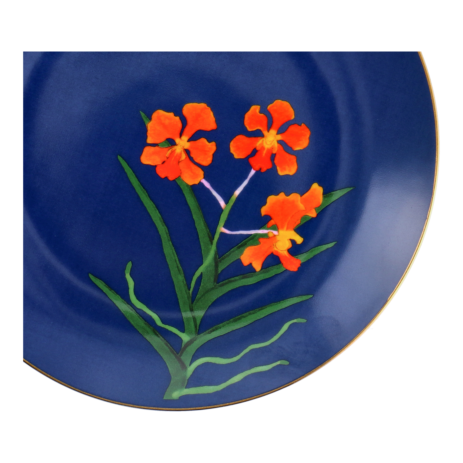 PAPILIONANDA ORCHID ROYAL BLUE - BONE CHINA PLATE