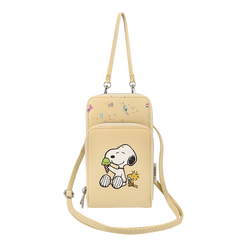 GALACTIC PLAYGROUND COLLECTION - SNOOPY & WOODSTOCK SLING WALLET (LIGHT TAN)