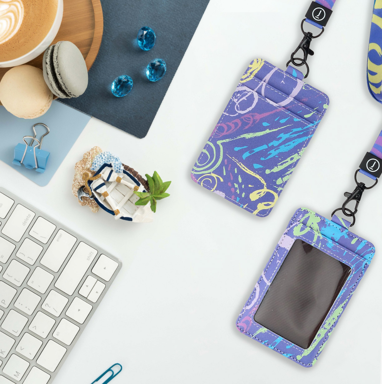 SWIRL COLLECTION - LANYARD WITH CARDHOLDER