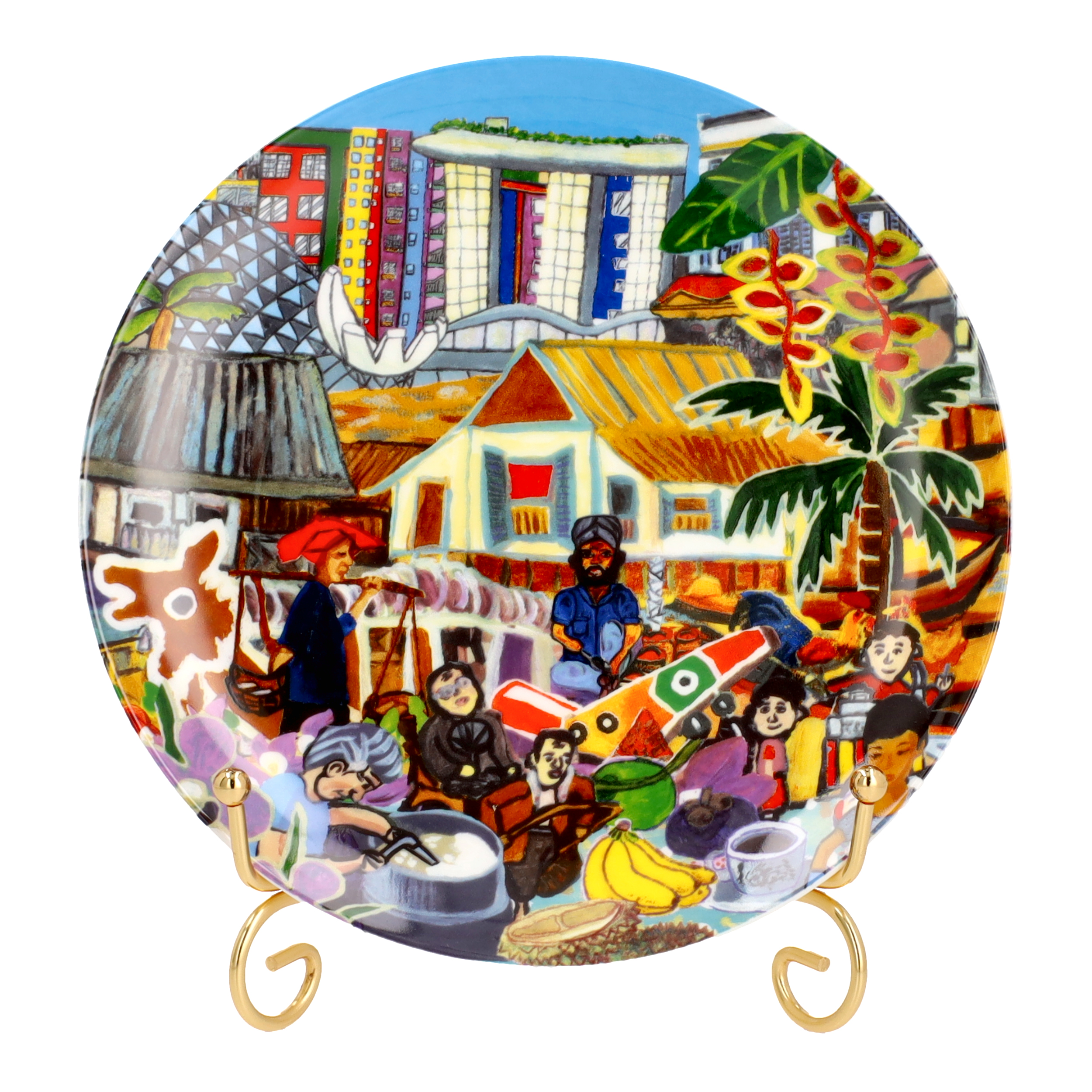 THREADS OF SINGAPORE COLLECTION - BONE CHINA PLATE