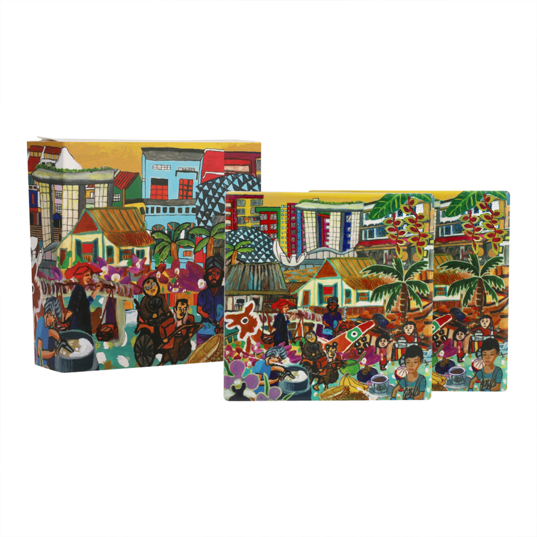 THREADS OF SINGAPORE COLLECTION -   CERAMIC COASTER (SET OF TWO)