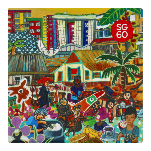 THREADS OF SINGAPORE COLLECTION -   CERAMIC COASTER (SET OF TWO)