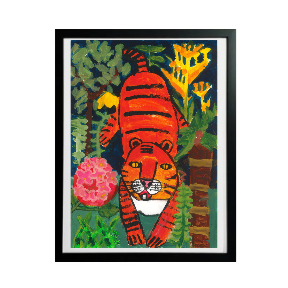 TIGER WITH TROPICAL PLANTS BY JERMYN KOH