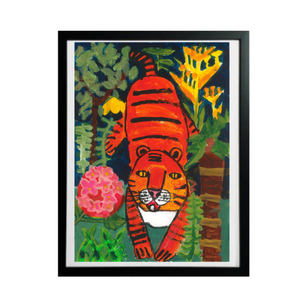TIGER WITH TROPICAL PLANTS BY JERMYN KOH