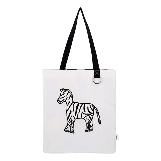 (JOURNEY LUXE) WILD WITHIN COLLECTION - ZEBRA EMBROIDERY TOTE BAG