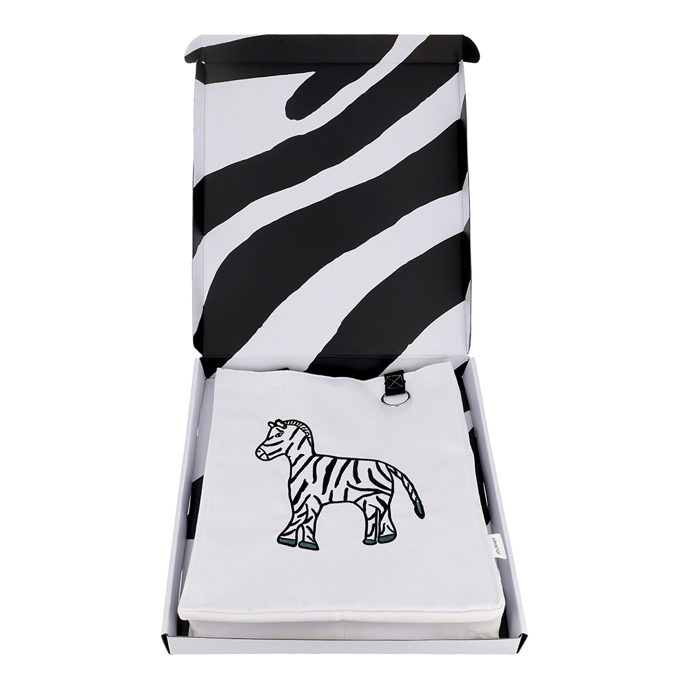(JOURNEY LUXE) WILD WITHIN COLLECTION - ZEBRA EMBROIDERY TOTE BAG