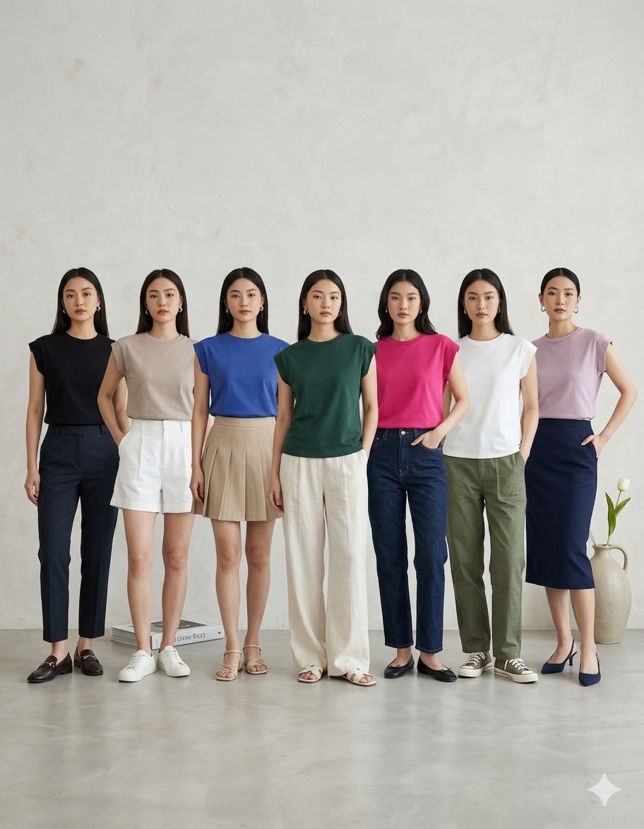 一节袖休闲Tee